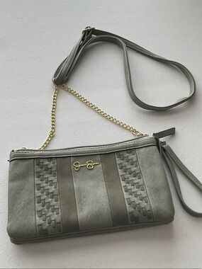 Jessica Simpson Ryanne Sage Green Convertible Crossbody with Gold Chain